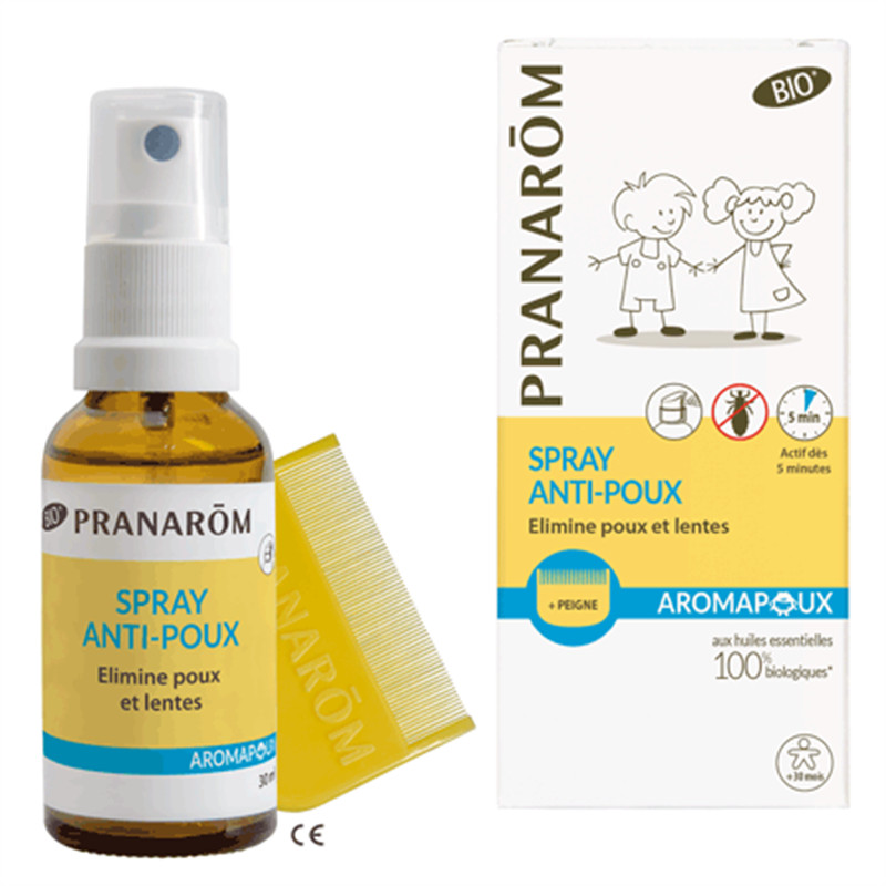 Aropapoux - Spray anti-poux - Lotion capillaire BIO - 30 ml + peigne - PRANAROM