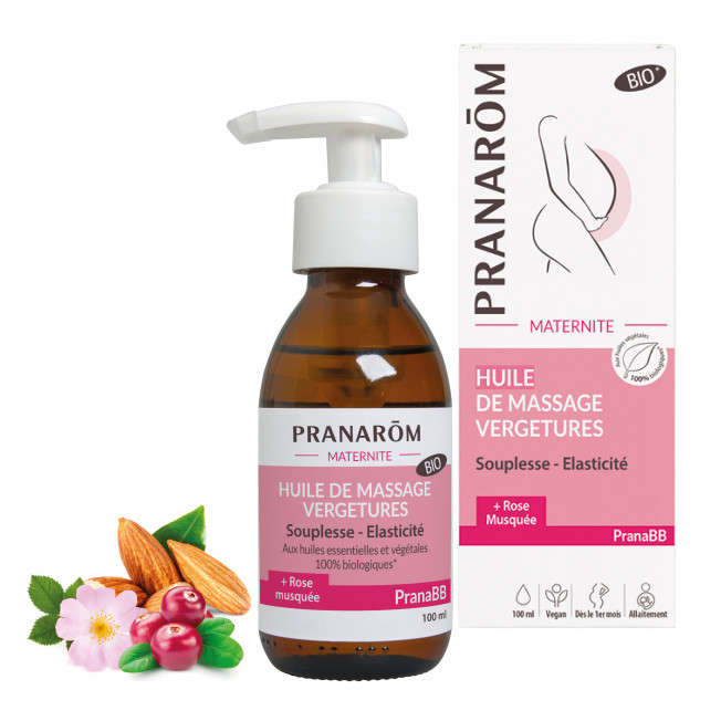 PranaBB - Huile de massage anti-vergetures BIO  - 100 ml - PRANAROM