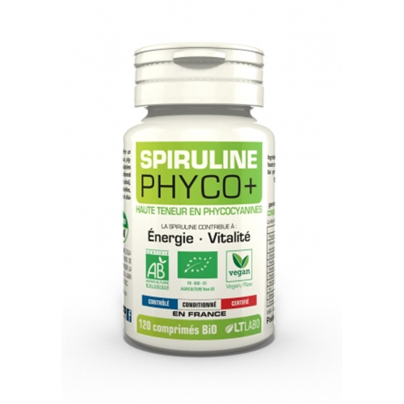 Spiruline BIO 500 mg phyco - 180 comprimés - LT LABO