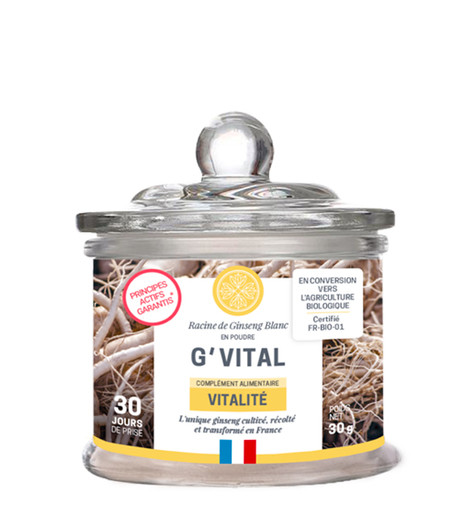 G'VITAL Ginseng blanc - poudre - 30 g - JARDINS D'OCCITANIE