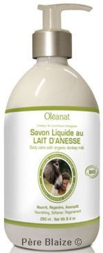 Savon liquide au lait d'ânesse BIO hypoallergénique - 500 ml - OLEANAT