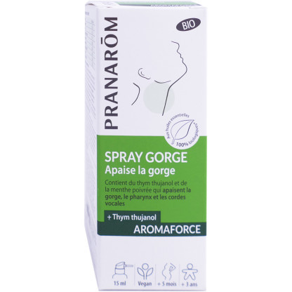 Aromaforce - Spray gorge apaisant + BIO - 15 ML - PRANAROM