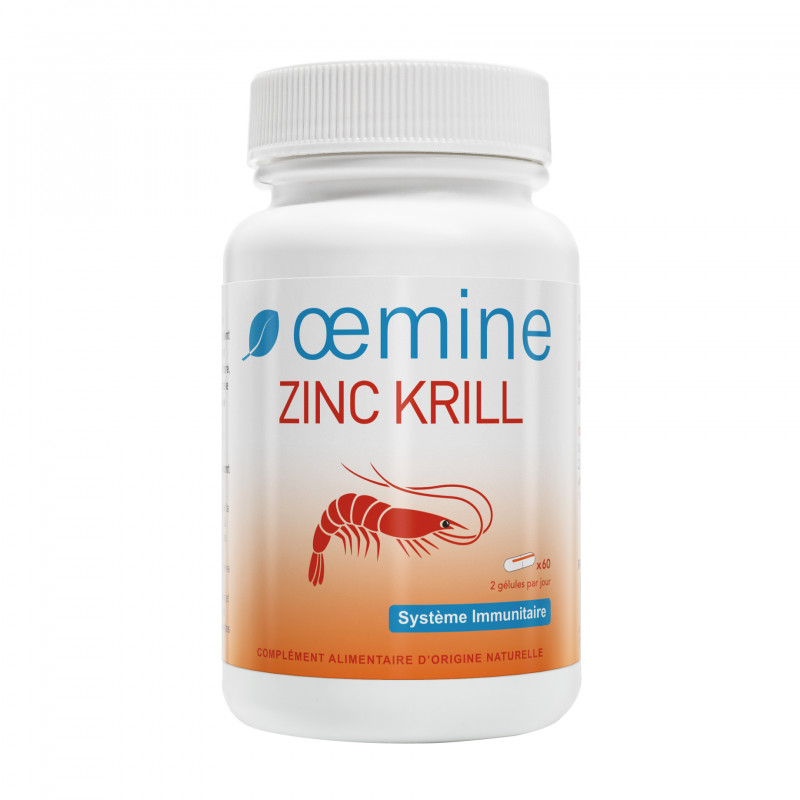 Zinc Krill : Actif sur les glandes endocrines - 60 gélules - OEMINE
