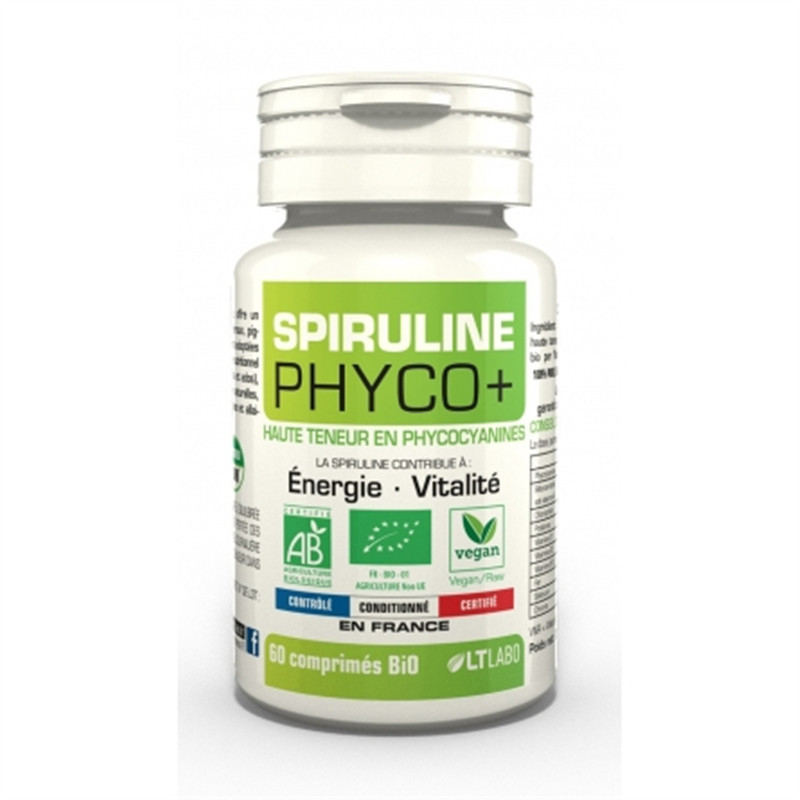 Spiruline BIO 500 mg phyco - 60 comprimés - LT LABO