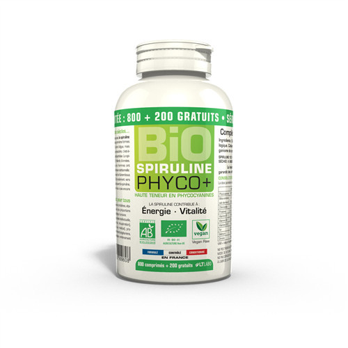 Spiruline BIO 500 mg phyco - 1000 comprimés - LT LABO
