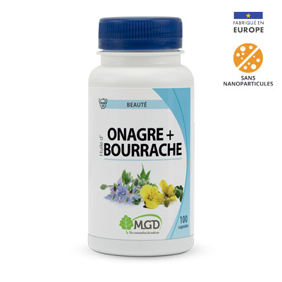 Onagre + bourrache (huiles + vit.E) - 100  capsules - MGD