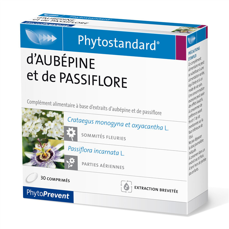 Aubépine Passiflore - 30 comprimés - PHYTOSTANDARD - PILEJE