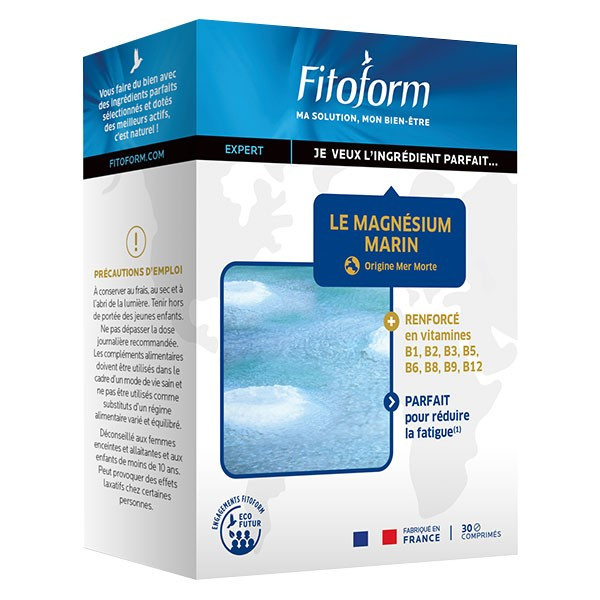 Magnésium marin + B1 + B6 + B9 (réduit la fatigue) - 30 comprimés - FITOFORM