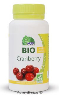 Cranberry BIO (Fruit, Vaccinium macrocarpon) - 30 gélules - MGD