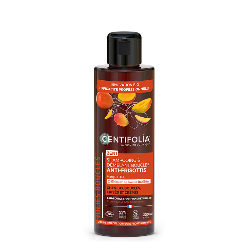 Shampoing & démêlant boucles - Anti-frisottis 2en1 - Flacon 200 ml - CENTIFOLIA