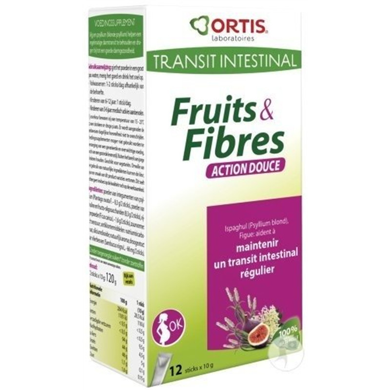 Fruits & fibres Transit intestinal (femmes enceintes) - 12 x 10g - ORTIS