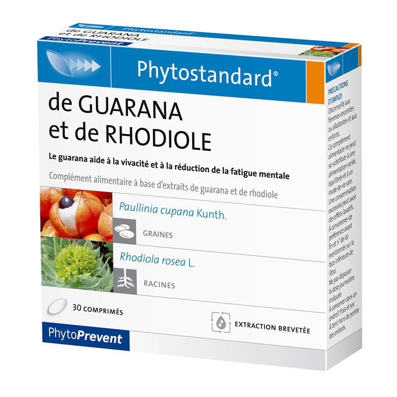 Guarana Rhodiole - 30 comprimés - PHYTOSTANDARD - PILEJE