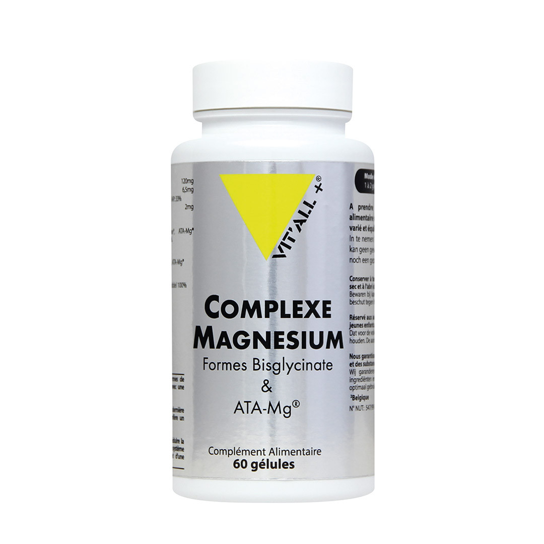 Complexe Magnésium formes Bisglycinate et ATA-M - 60 gélules - VIT'ALL+