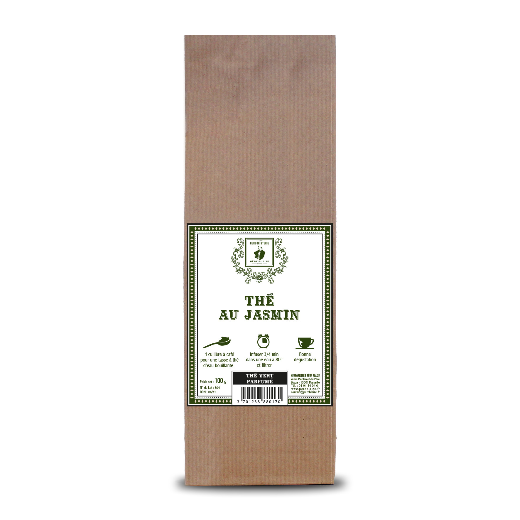 Thé vert parfumé Jasmin "chung hao" - 100 g - PÈRE BLAIZE