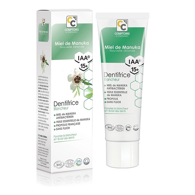 Dentifrice blancheur au Miel de Manuka IAA15+ - 75 ml - COMPTOIRS & COMPAGNIES