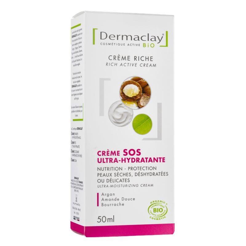 Creme SOS ultra hydratante visage - 50 ml - DERMACLAY