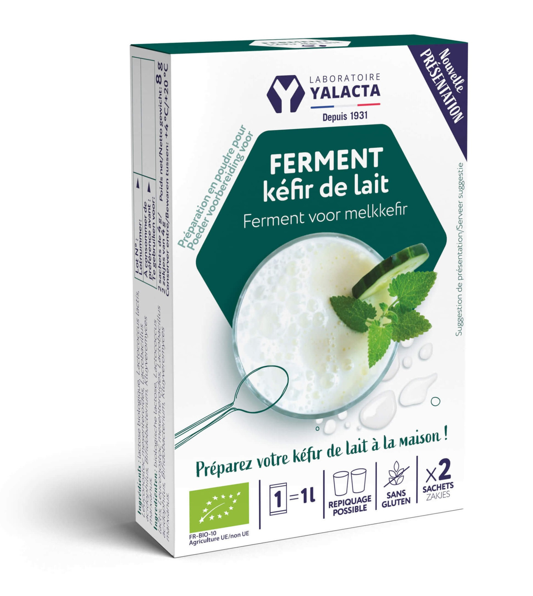 Ferment pour Kefir lait - 4 g - YALACTA