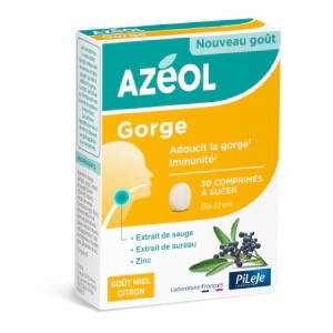 Azéol - 30 comprimés à sucer goût miel citron - PILEJE