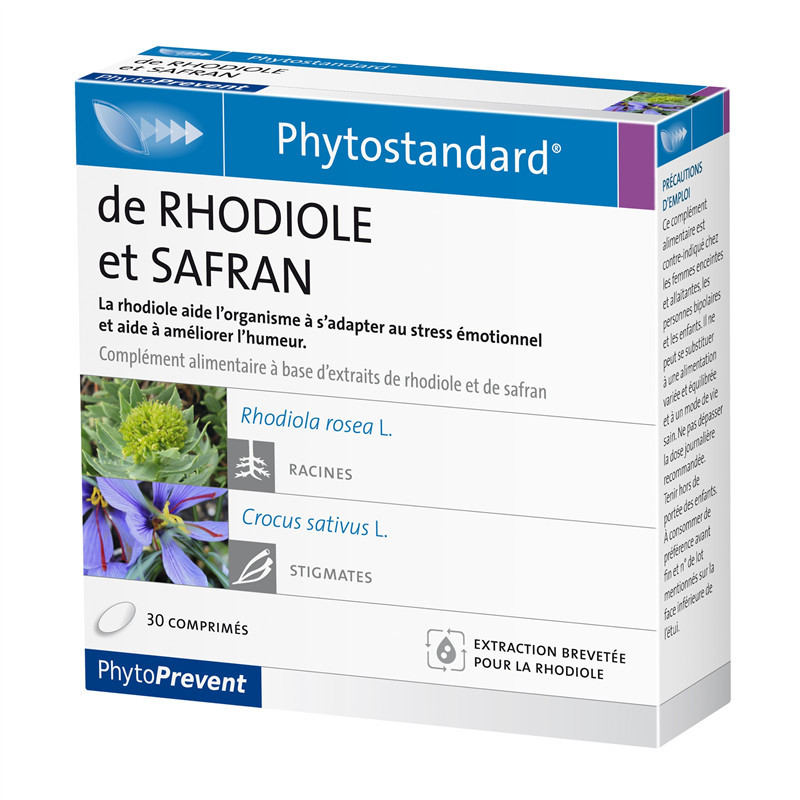 Rhodiole / Safran - 30 comprimés - PHYTOSTANDARD - PILEJE