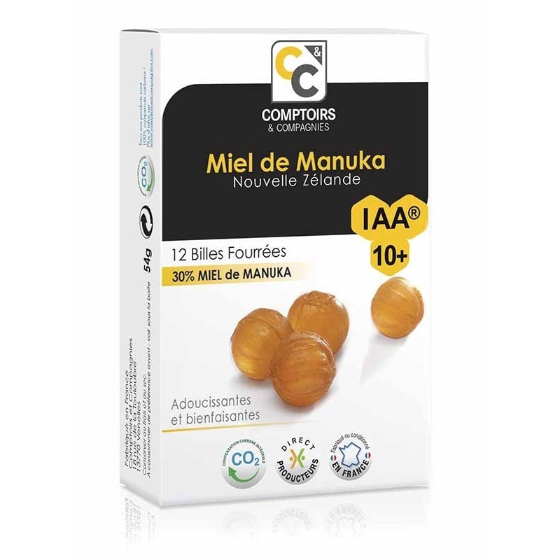 Billes fourrées Miel de Manuka IAA10+ - 48 g - COMPTOIRS & COMPAGNIES