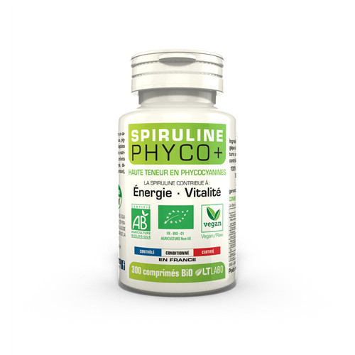 Spiruline BIO 500 mg phyco - 300 comprimés - LT LABO