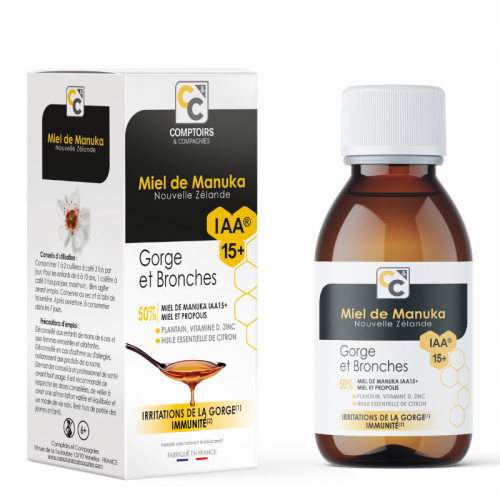 Sirop gorge et bronches au miel de manuka IAA15+ - 100 g - COMPTOIRS & COMPAGNIES