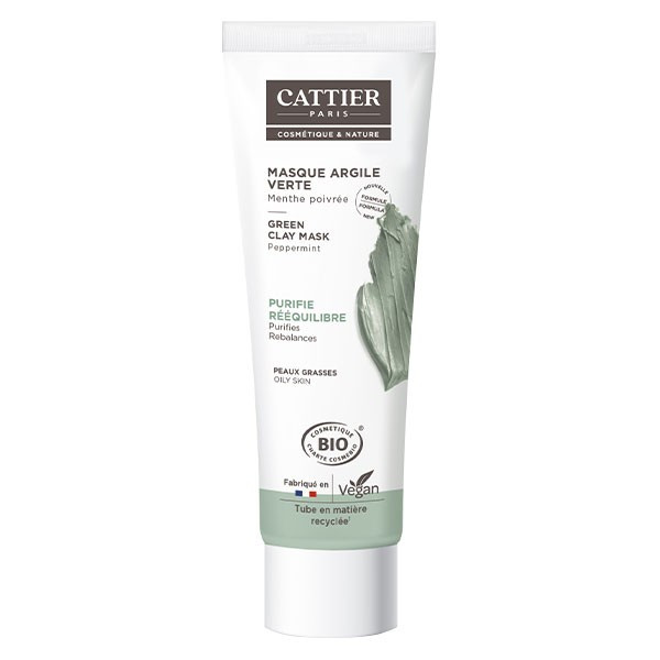 Masque Argile Verte / Menthe Poivrée - 100 ml - CATTIER