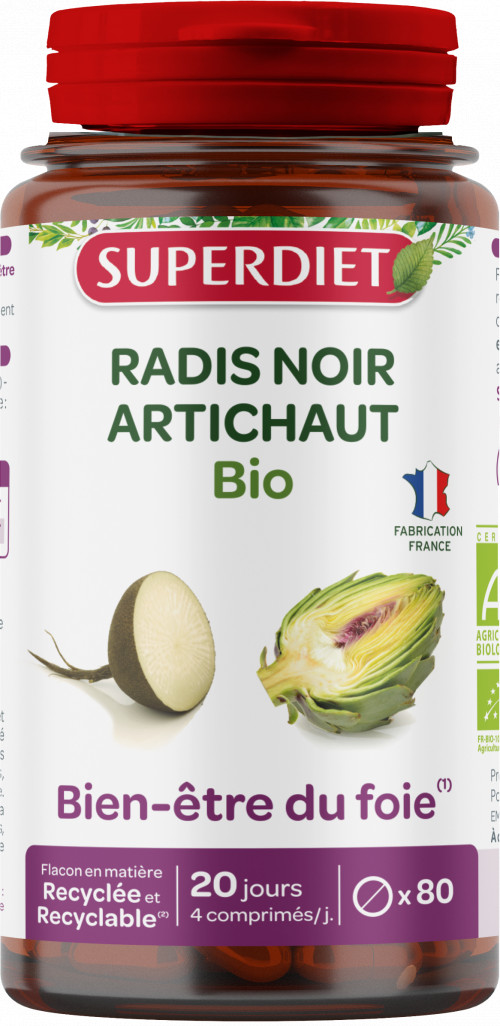 Radis noir - Artichaut BIO - 80 comprimés - SUPERDIET