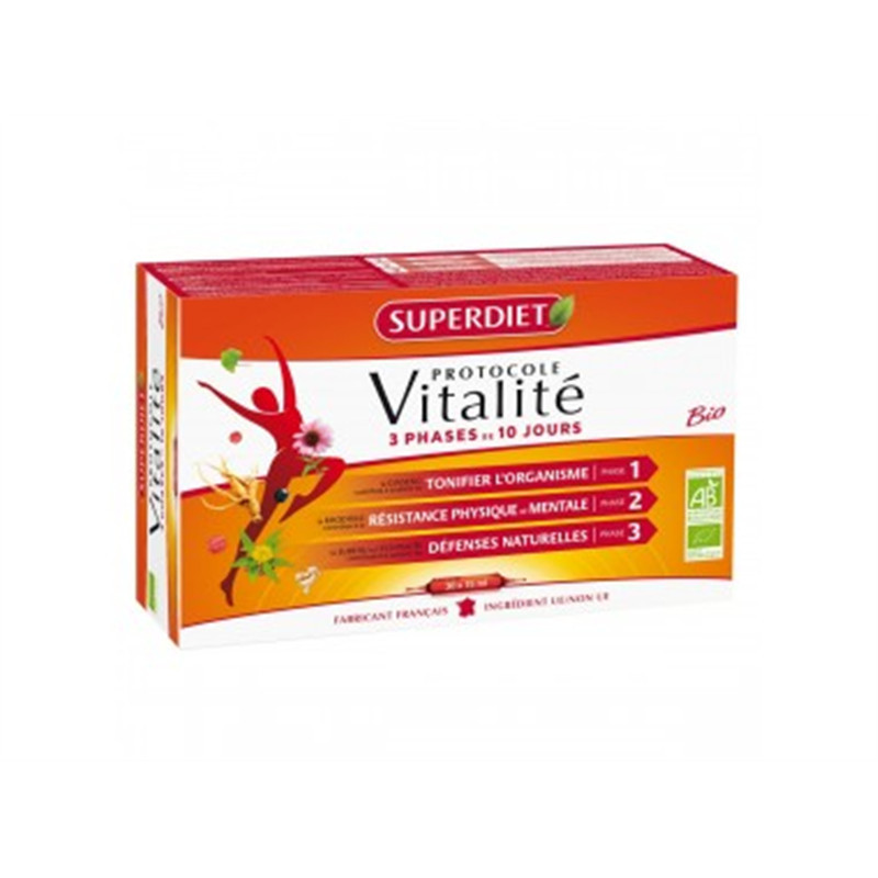 Protocole Vitalité BIO - 30 ampoules x 15 ml - SUPERDIET