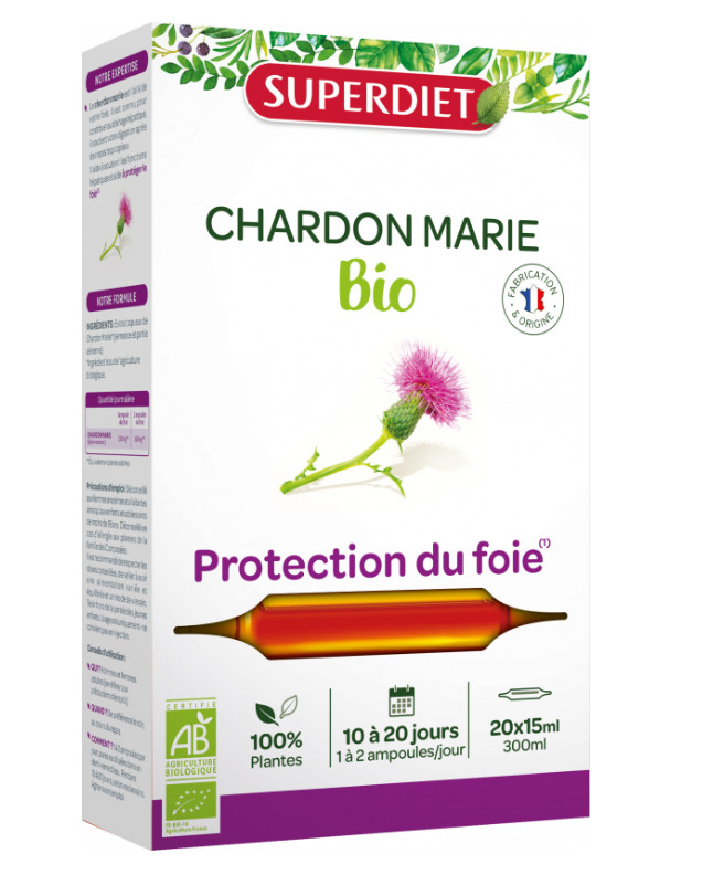 Chardon marie BIO - 20 ampoules x 15 ml - SUPERDIET