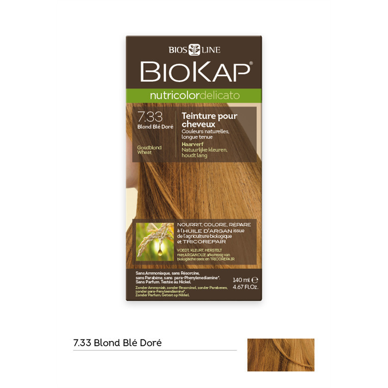 Nutricolor delicato - Blond blé doré 7.33 - 140 ml - BIOKAP