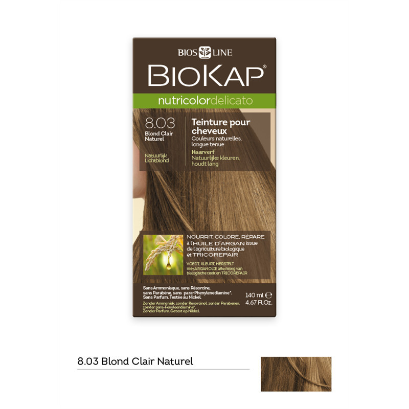 Nutricolor delicato - Blond clair naturel 8.03 - 140 ml - BIOKAP