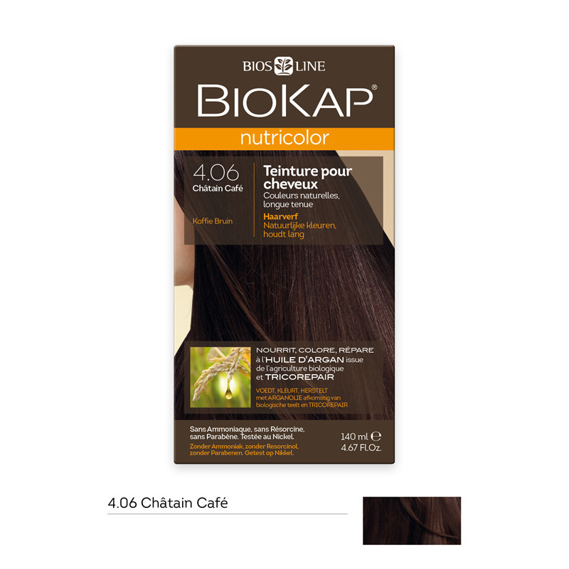 Nutricolor - Châtain café 4.06 - 140 ml - BIOKAP