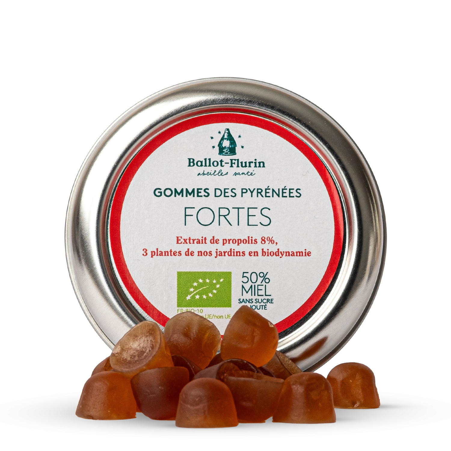 Gommes fortes des Pyrenees BIO (8% de Propolis, 50% de miel) - 30 g - BALLOT-FLURIN