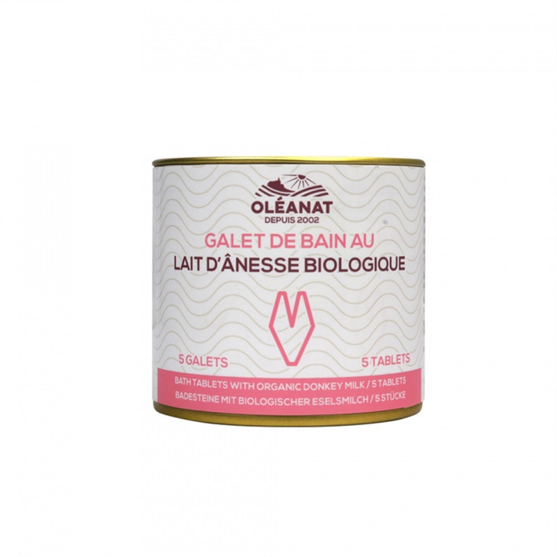 Galets effervescents pour le bain au lait d'ânesse BIO - 5 x 25 g - OLEANAT