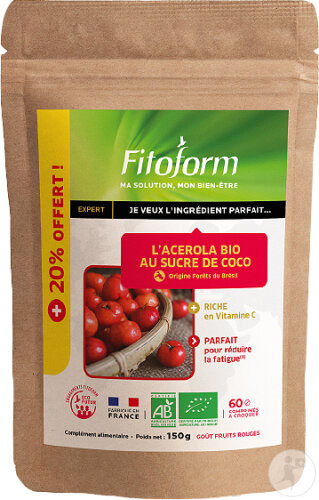 Acerola 1000 - BIO sans sucre - 24 comprimés - FITOFORM