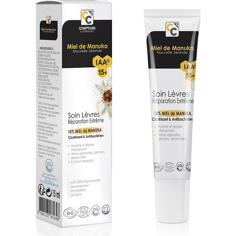 Soin lèvres réparation extrême 10% Miel de Manuka IAA15+ - 15 ml - COMPTOIRS & COMPAGNIES