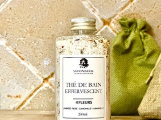 Thé de bain effervescent 4 Fleurs - 200 ml - SAVONNERIE DU MOULIN À GRAIN