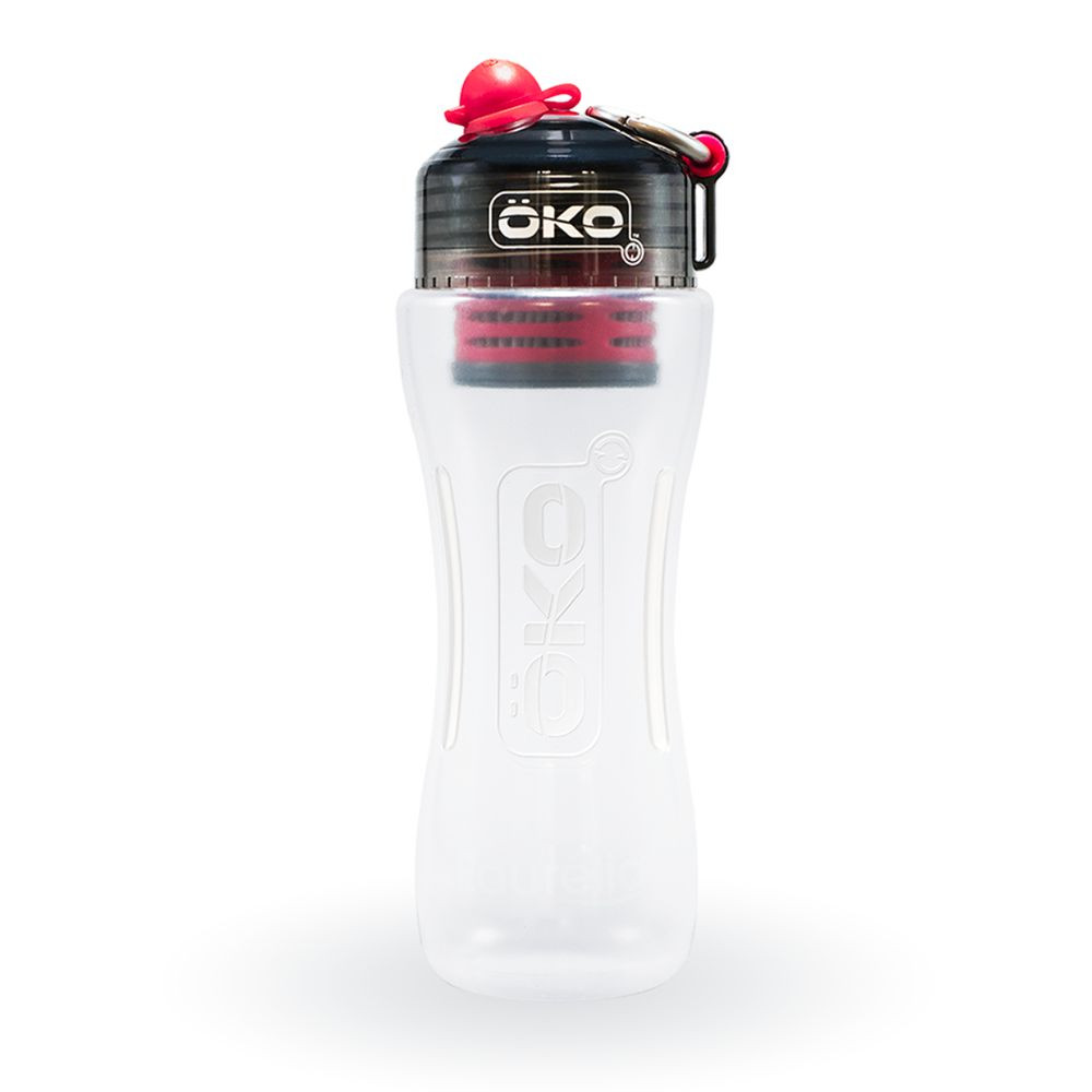 Gourde filtrante OKO rouge - 650 ml -  (filtre inclus)