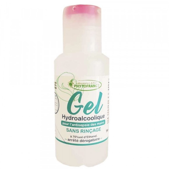 Gel nettoyant hydro alcoolique pour les mains sans rinçage - 75 ml - PHYTOFRANCE