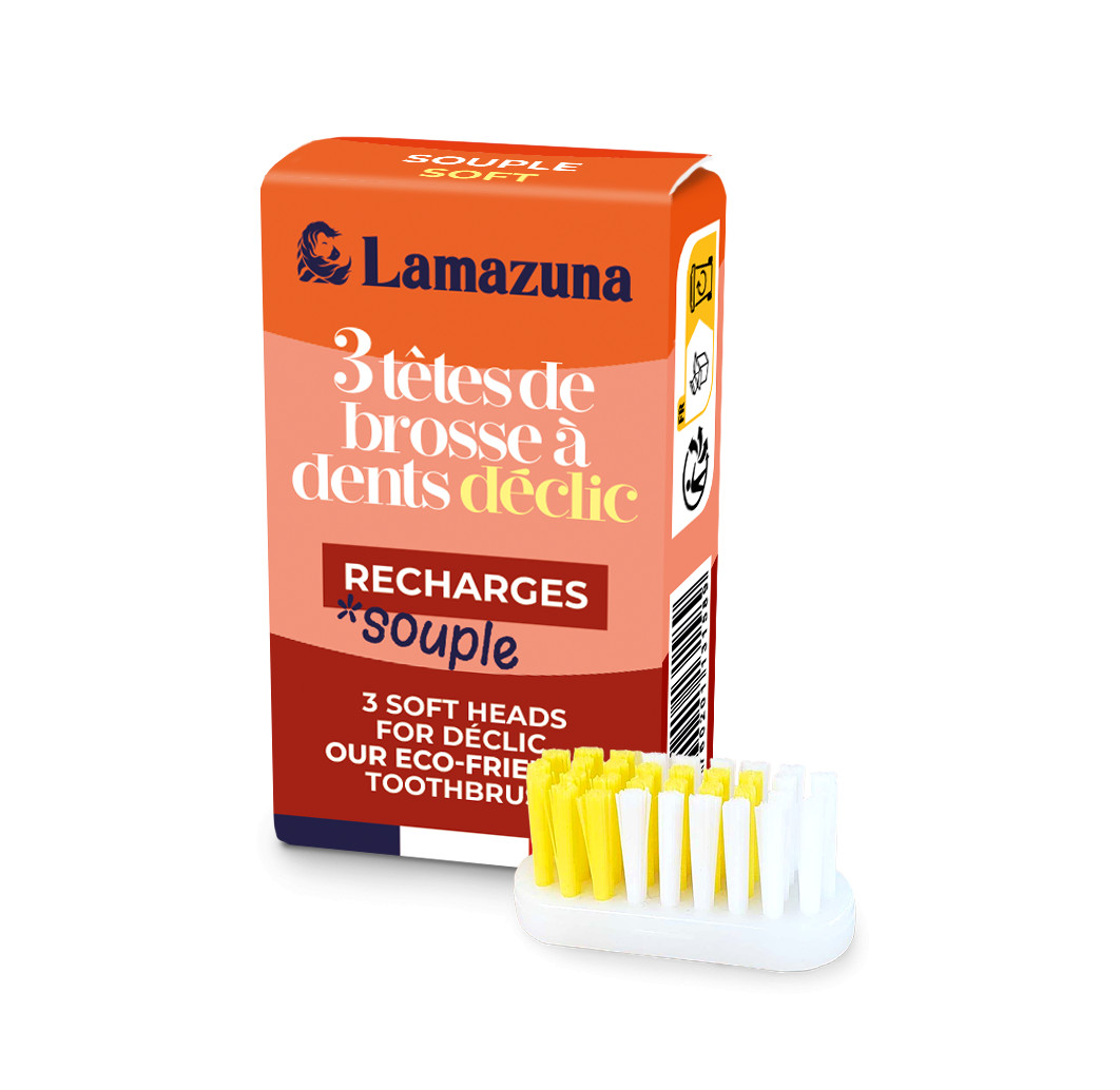 Recharge 3 têtes de brosse - Souple - LAMAZUNA