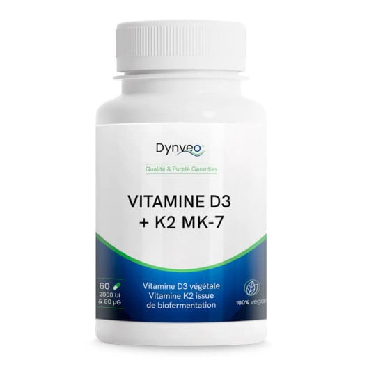 Vitamine D3 K2 - 2 000 UI - 60 gélules - DYNVEO