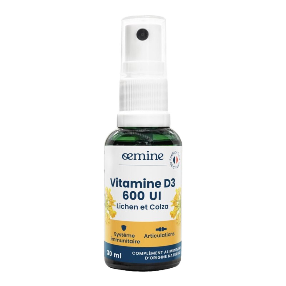 D3 : Vitamine D3 végétale issue du Lichen boréal 500 UI - 20 ml - OEMINE