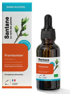 Macerat glycerine sans alcool de bourgeons - Framboisier - 30 ml - SANTANE