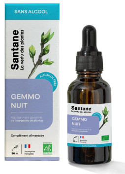 Gemmo nuit - Macerat glycerine sans alcool de bourgeons - 30 ml - SANTANE