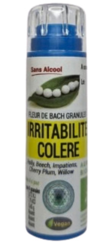 Irritabilité colère - Fleur de Bach BIO granules - 130 granules - COMPLEXE BACH - KOSMEO FLEURS DE BACH