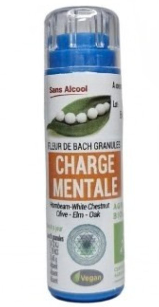 Charge mentale - Fleur de Bach BIO granules - 130 granules - COMPLEXE BACH - KOSMEO FLEURS DE BACH  
