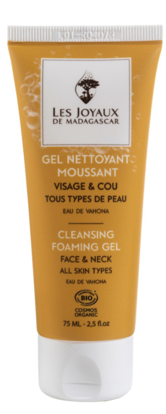 Gel Nettoyant Moussant BIO - 75 ml - Visage et Cou - LES JOYAUX DE MADAGASCAR