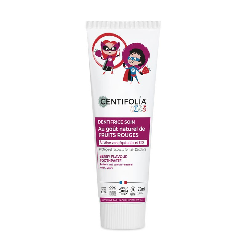 Dentifrice sans fluor fruits rouges enfants - Tube 75 ml - CENTIFOLIA
