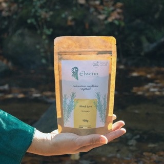 Coloration capillaire végétale - Blond doré -  100 g - ELWENN